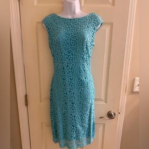 Lauren by Ralph Lauren teal lace dress, size 8